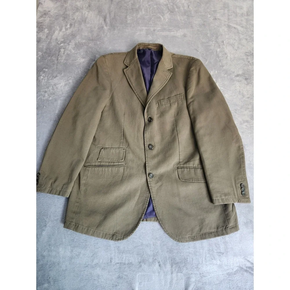 Boden Mens 100% Cotton Blazer Button Size 42R Jacket Smart Casual Brown Canvas